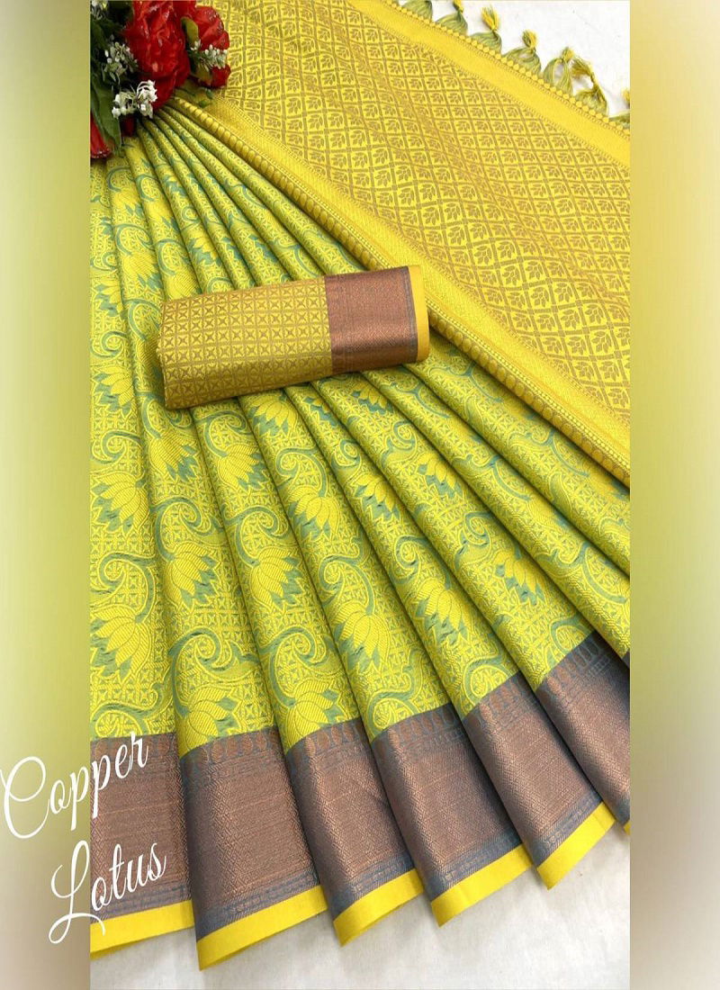 Aab Lotus Copper Mercerised Copper Silk Wholesale Designer Sarees